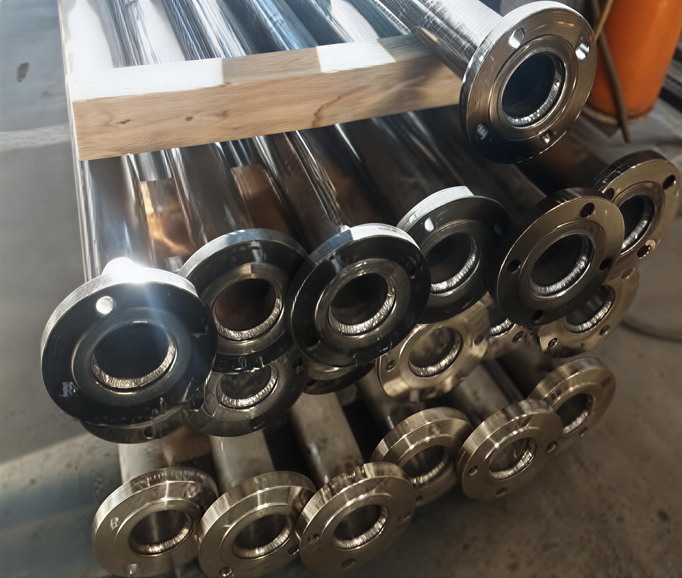 Estructuras metálicas y líneas de tubería industrial